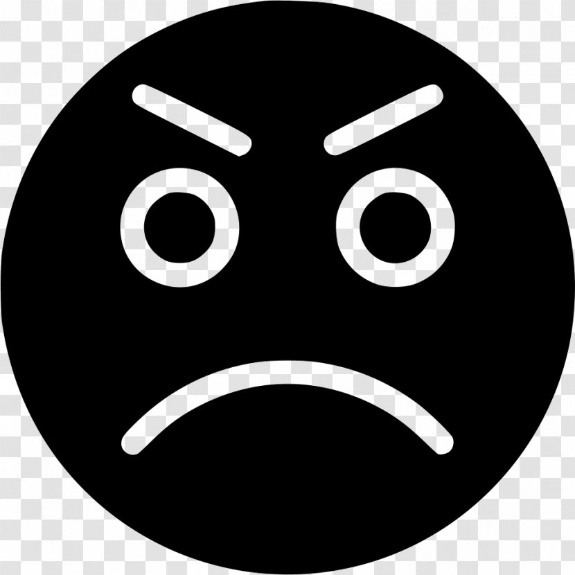 Smiley Sadness Emoticon Face - Black And White Transparent PNG