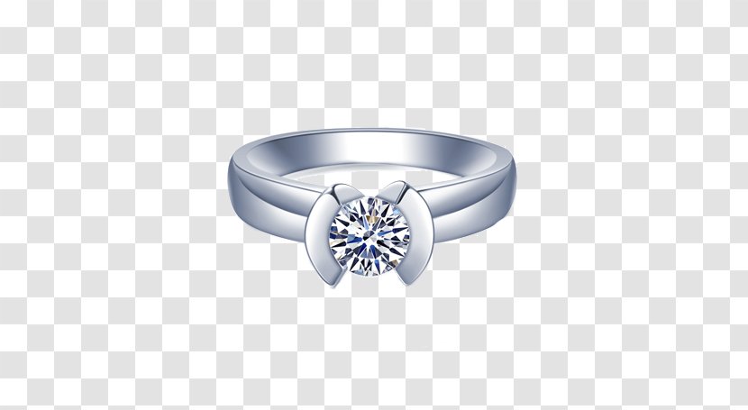 Arc - Gemstone - I,DO Half Platinum Diamond Ring Transparent PNG