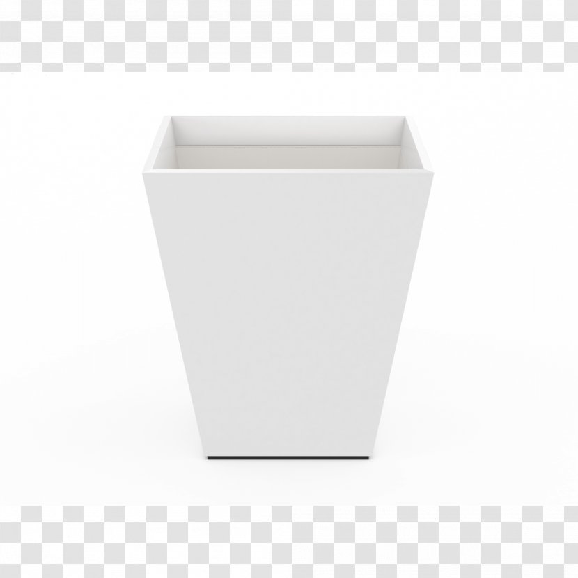 Flowerpot Ceramic Rectangle - White - Angle Transparent PNG