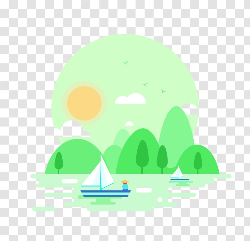 Clip Art - Sky - Light-colored Flat Lake Sunrise Creative FIG. Transparent PNG