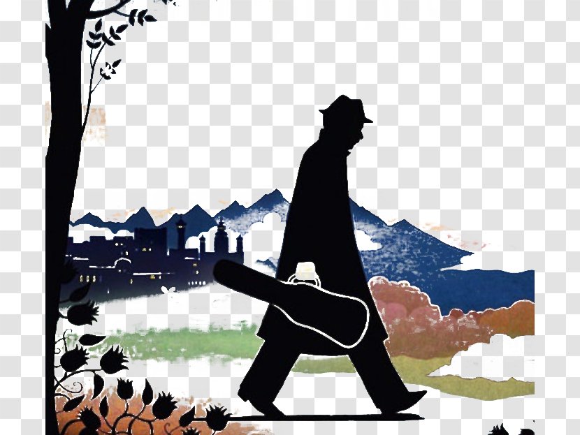 Graphic Design Guitar Illustration - Poster - The Man Transparent PNG