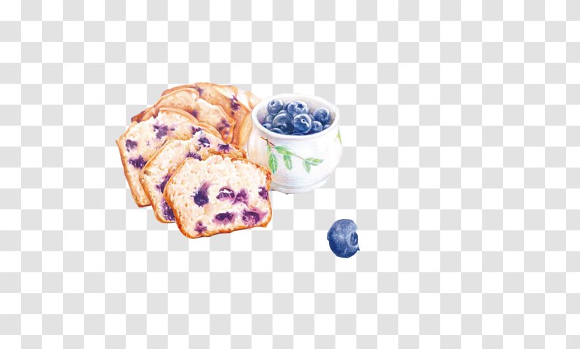 Breakfast Food Paper Bread - Blueberry Hand Painting Material Picture Transparent PNG