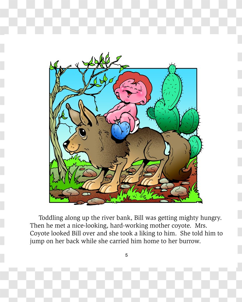 Pecos Bill River Coyote Tall Tale Deer - Storybook Transparent PNG