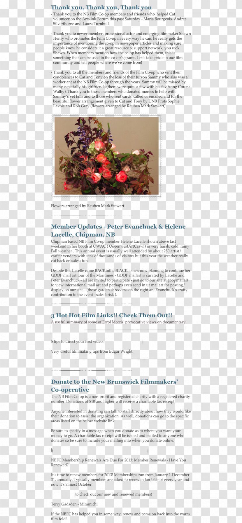 Brochure - Text - Sincerely Shawn Florist Transparent PNG