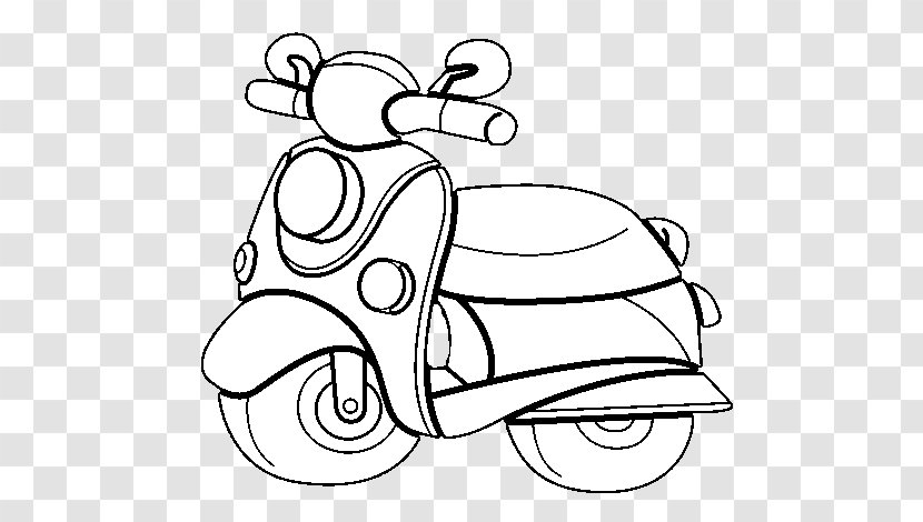 Motorcycle Scooter Drawing Motocross Vespa - Heart - Cycle Color Transparent PNG