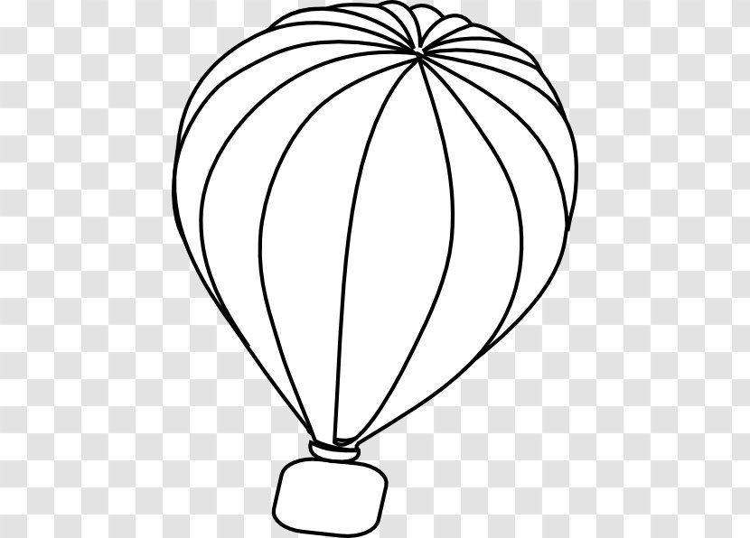 Hot Air Balloon Clip Art Drawing Image - Outline Transparent PNG