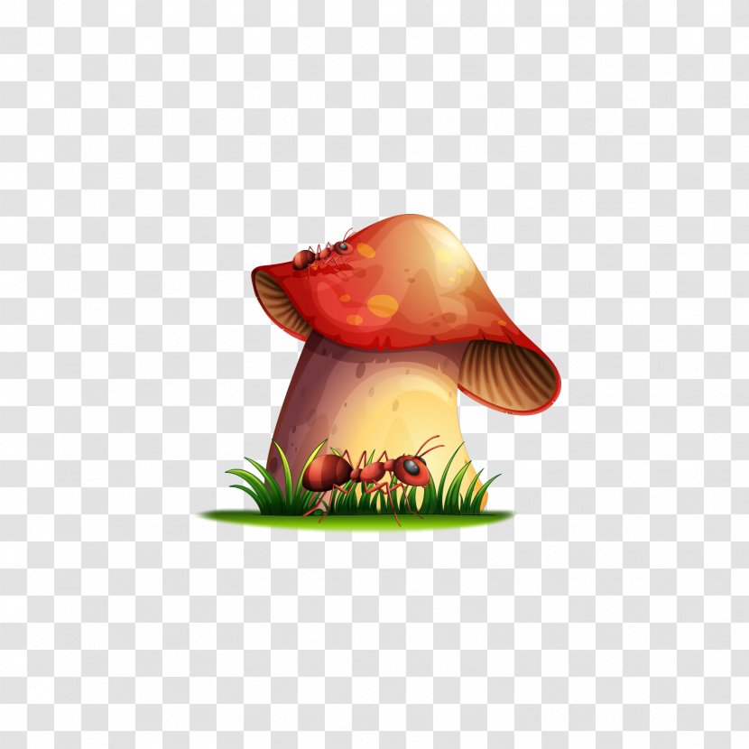 Cartoon Download Poster - Raster Graphics - Red Mushrooms And Ants Transparent PNG