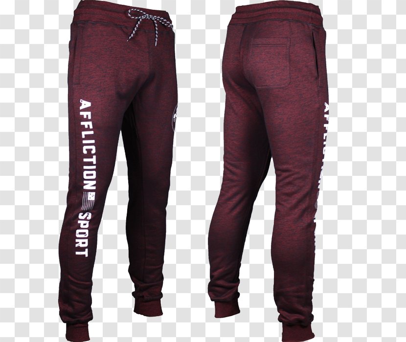 Mixed Martial Arts Clothing Jeans Sweatpants - Maroon Transparent PNG