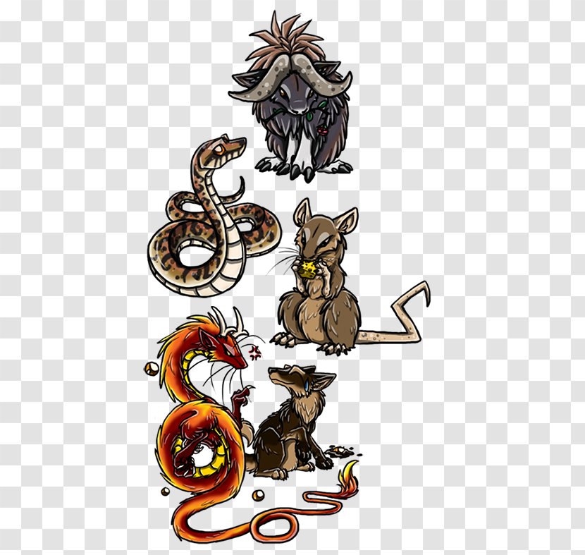 Cat Horse Cartoon Font - Vertebrate - Chinese Zodiac Rat Transparent PNG