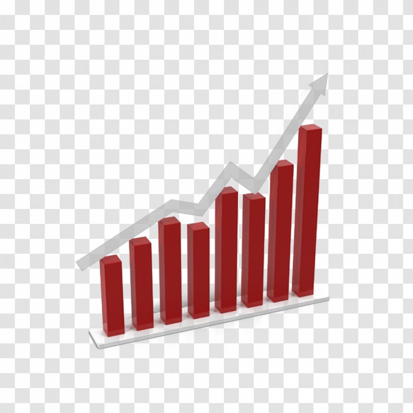 Arrow White - Red - Chart With Rising Transparent PNG
