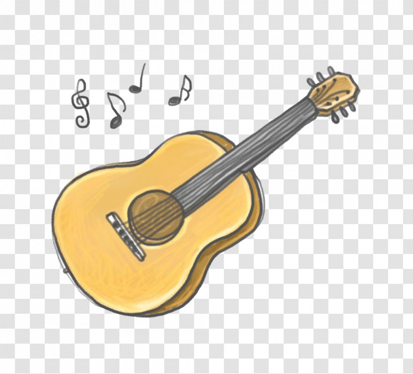 Acoustic Guitar Ukulele Cuatro Cavaquinho Tiple - Watercolor - Cartoon Violin Transparent PNG