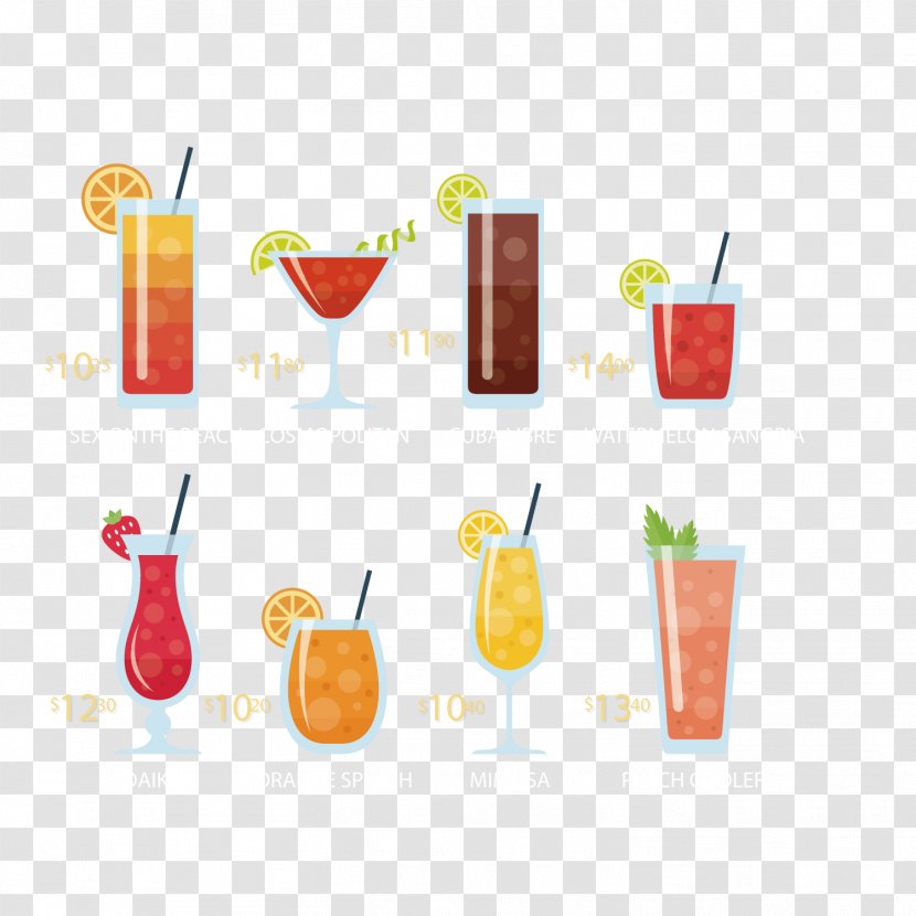 Sea Breeze Juice Cocktail Garnish Bloody Mary - Hand Painted Vector Of Various Fruit Transparent PNG