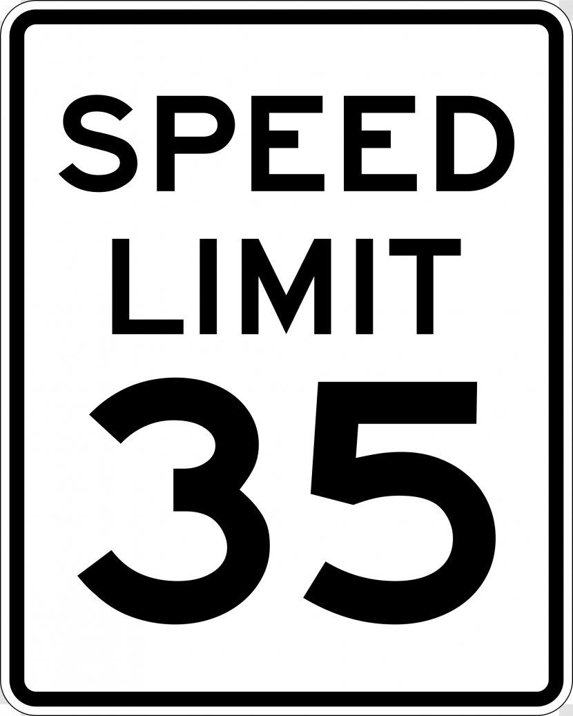 Speed Limit Traffic Sign Warning Manual On Uniform Control Devices - Number - Road Transparent PNG