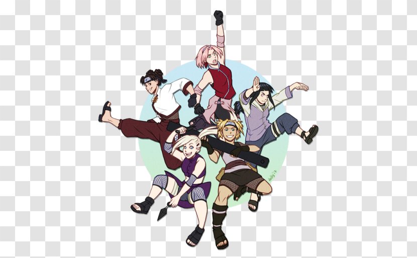 Tenten Hinata Hyuga Temari Ino Yamanaka Sakura Haruno - Cartoon - UP HELLY AA Transparent PNG