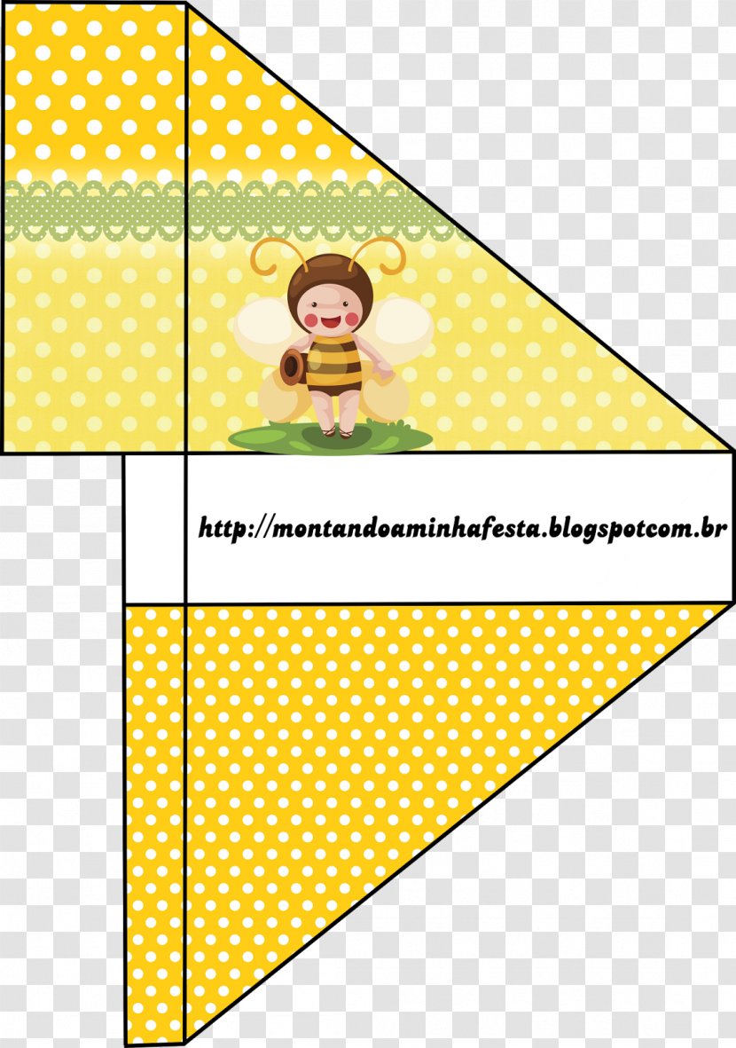 Paper Honey Bee Party Convite - Yellow Transparent PNG
