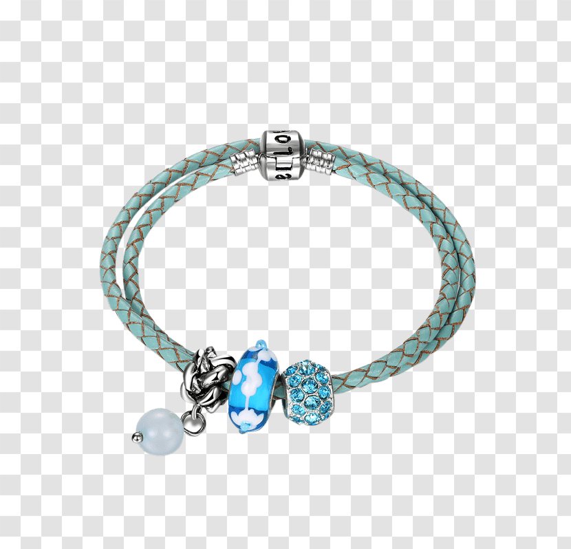 Charm Bracelet Earring Blue Bead - Imitation Gemstones Rhinestones Transparent PNG