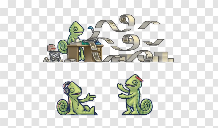 Chameleons Reptile Logo Illustration Design - Cartoon - Opensuse Chameleon Transparent PNG
