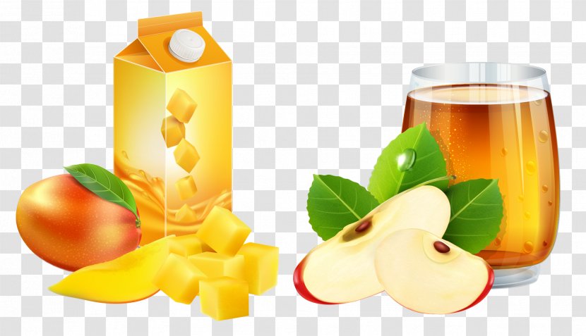 Orange Juice Apple Mango - Royaltyfree - Cartoon Transparent PNG