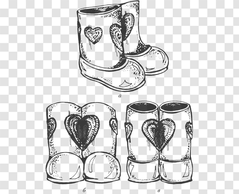 Line Art Shoe Sketch - Heart - Massazhnyye Tapochki Transparent PNG