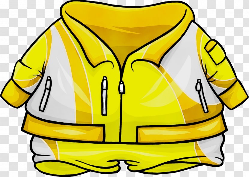 White Yellow Clothing Clip Art Outerwear - Watercolor - Sweatshirt Personal Protective Equipment Transparent PNG