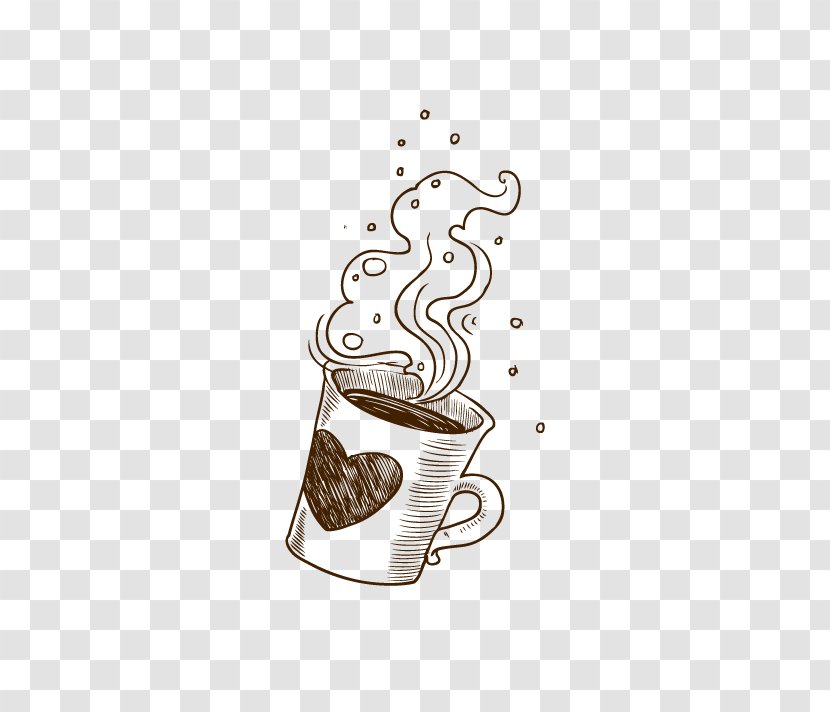 Coffee Cup Doughnut Heixdfgetrxe4nk - Drinkware - Hand-painted Transparent PNG