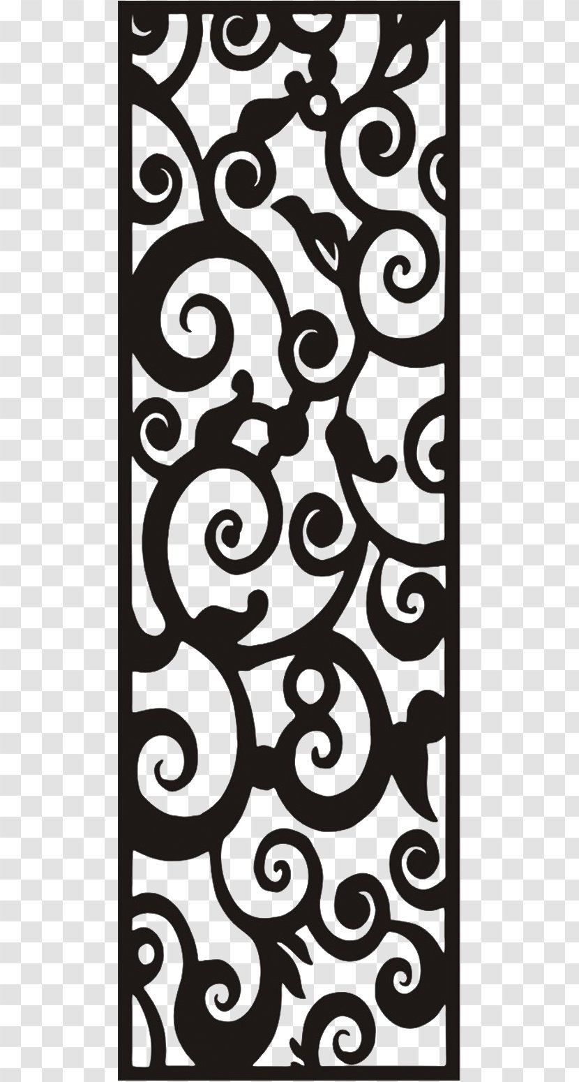 Window Entryway Folding Screen Flower - Monochrome - China Wind Border Transparent PNG