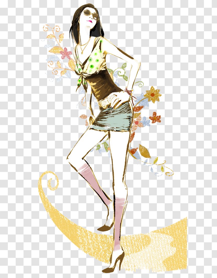 Fashion Model Bijin Illustration - Silhouette Transparent PNG