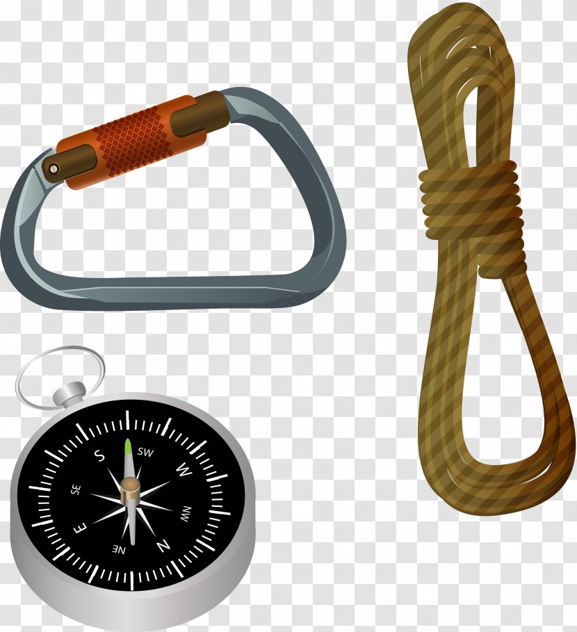 Euclidean Vector Rope Icon - Carabiner - Compass Transparent PNG