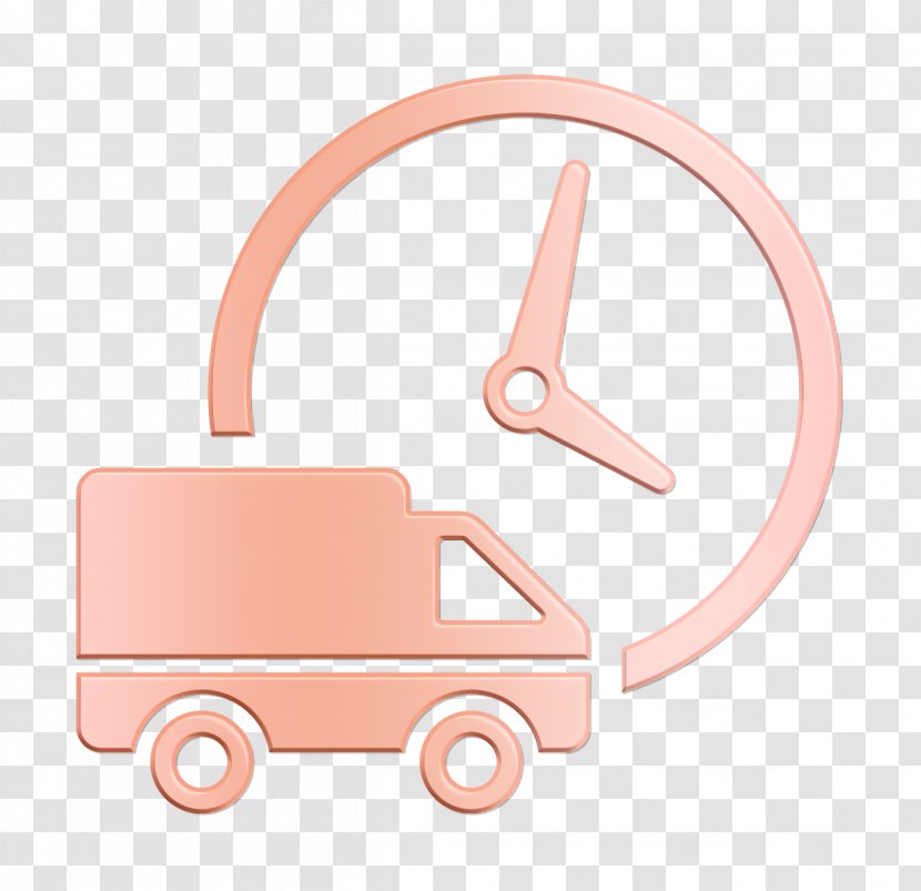Truck Icon Transport Logistics Delivery And Clock - Vehicle Pink Transparent PNG