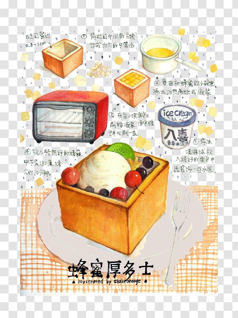 Profiterole Recipe Molten Chocolate Cake Baking Illustration - Watercolor Painting - Cartoon Cheese Bread Dessert Transparent PNG