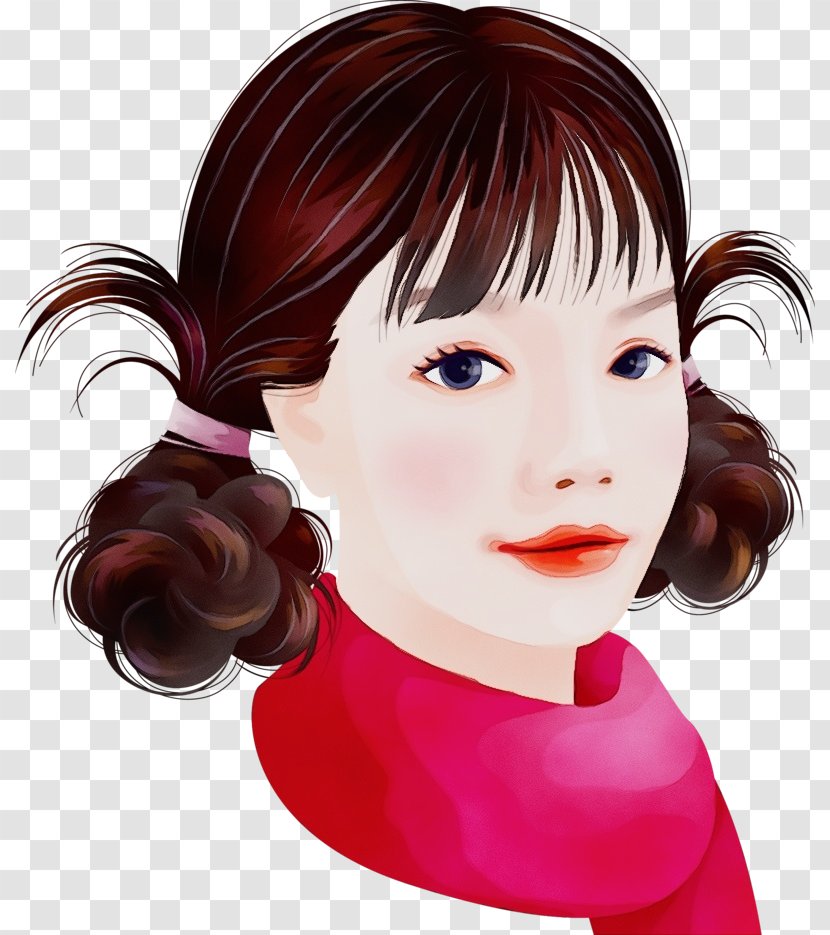 Hair Face Cartoon Hairstyle Cheek - Chin - Forehead Brown Transparent PNG