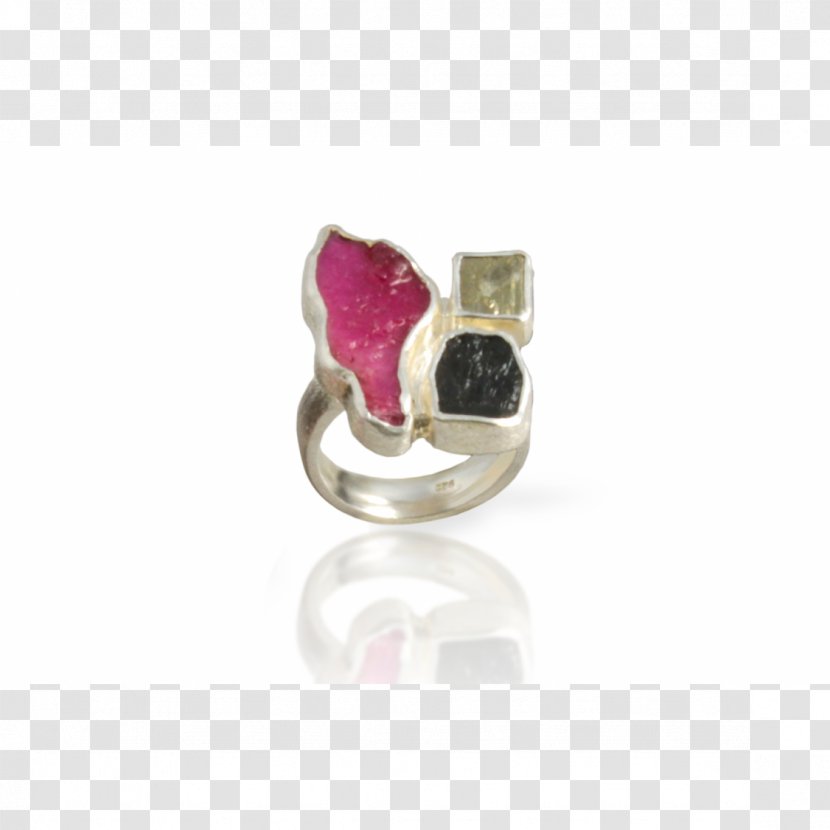 Ruby Silver Body Jewellery Magenta - Ring Transparent PNG
