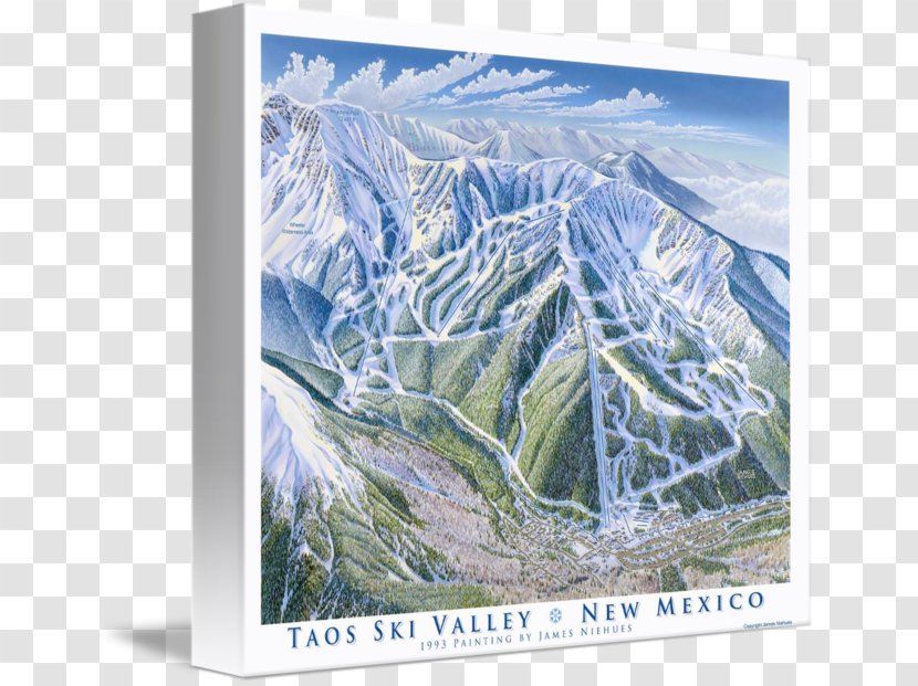 Taos Ski Valley Trail Map Gallery Wrap Canvas Photography - Printmaking - Resort Transparent PNG
