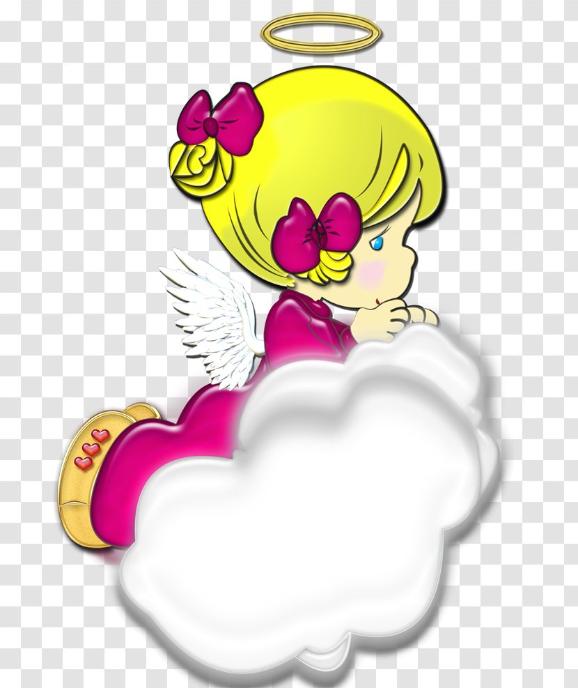 Angel Cherub Clip Art - Flower - On Cloud Clipart Transparent PNG