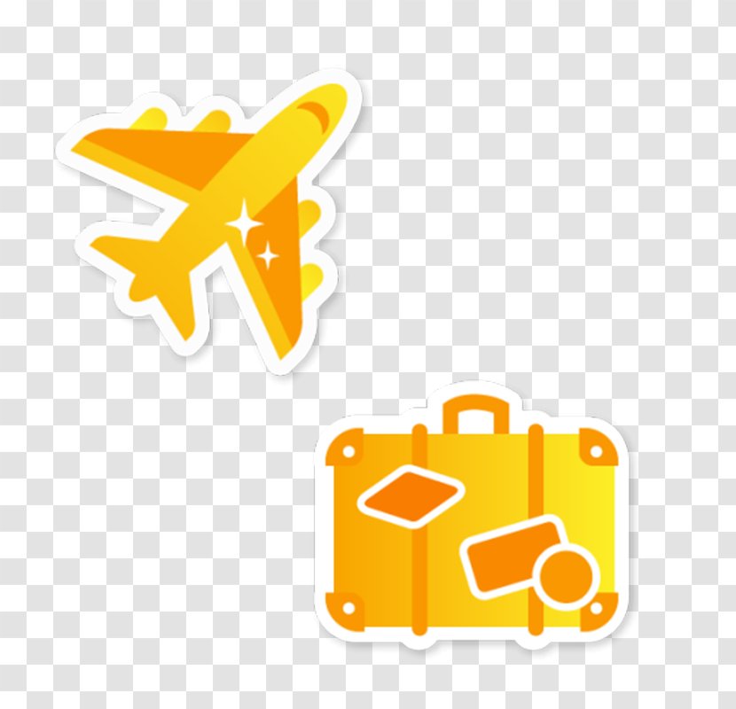 Apple Icon Image Format Download - Material - Gold Cartoon Airplane Suitcase Transparent PNG