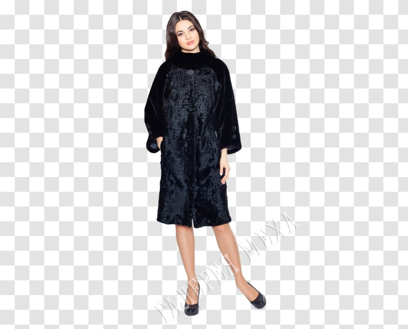 Little Black Dress Fur Clothing Formal Wear - Sleeve - Coat Transparent PNG