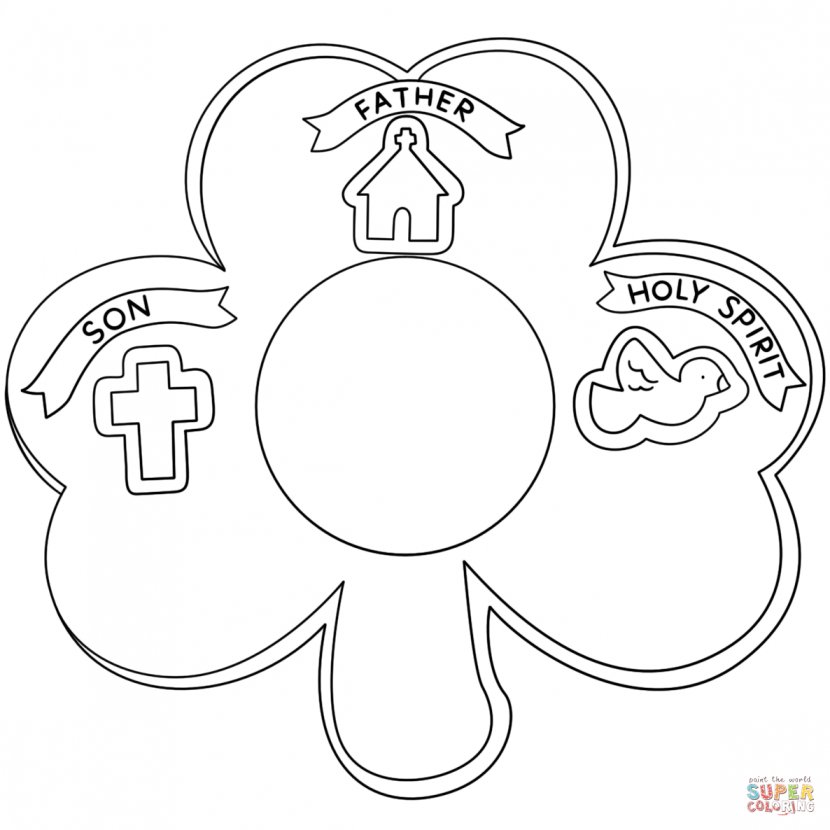 Bible Trinity Coloring Book Shamrock Christianity - Area - Cliparts Transparent PNG
