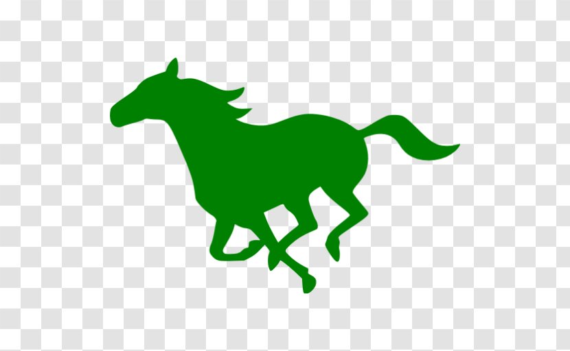 Pony Mustang Clip Art Horse Racing - Green Transparent PNG