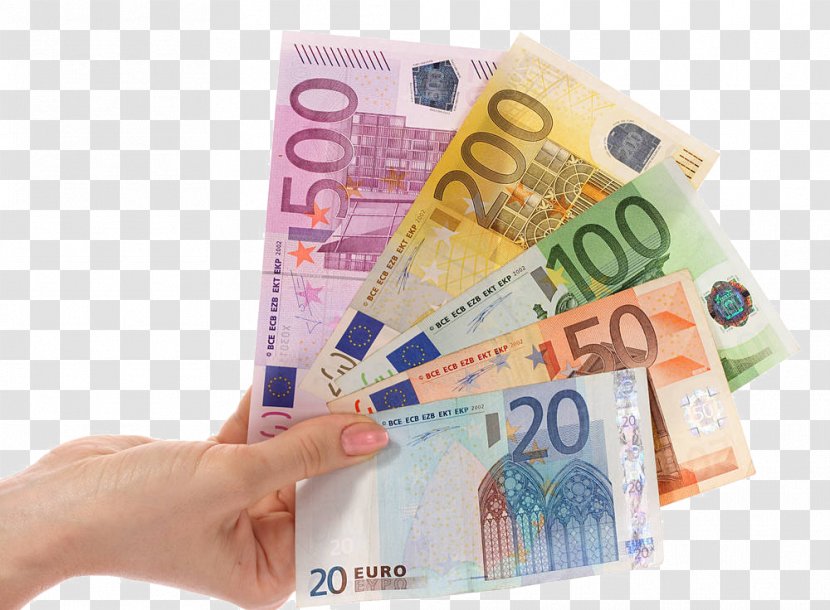Money Euro Currency Stock Photography Banknote - Silhouette - Take Notes In Different Denominations Transparent PNG