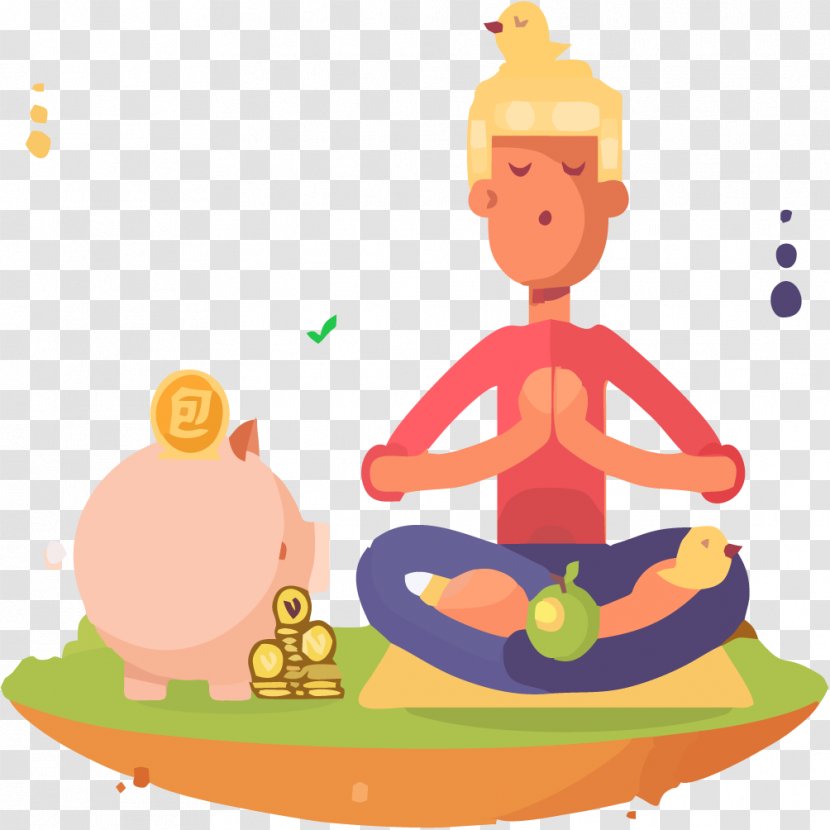 Piggy Bank - Yoga - Lady With Transparent PNG