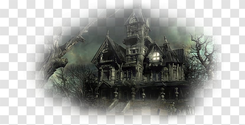 Haunted House Ghost Villa Lake - Halloween Fantasy Star Transparent PNG