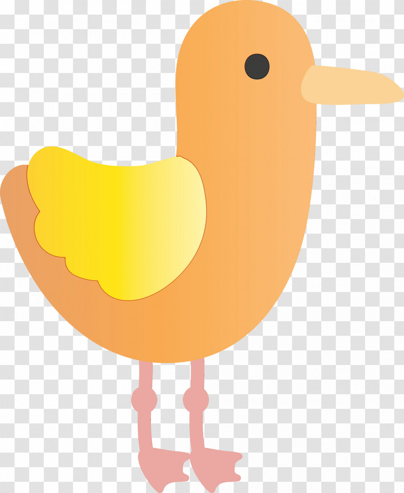 Yellow Cartoon Bird Chicken Beak Transparent PNG