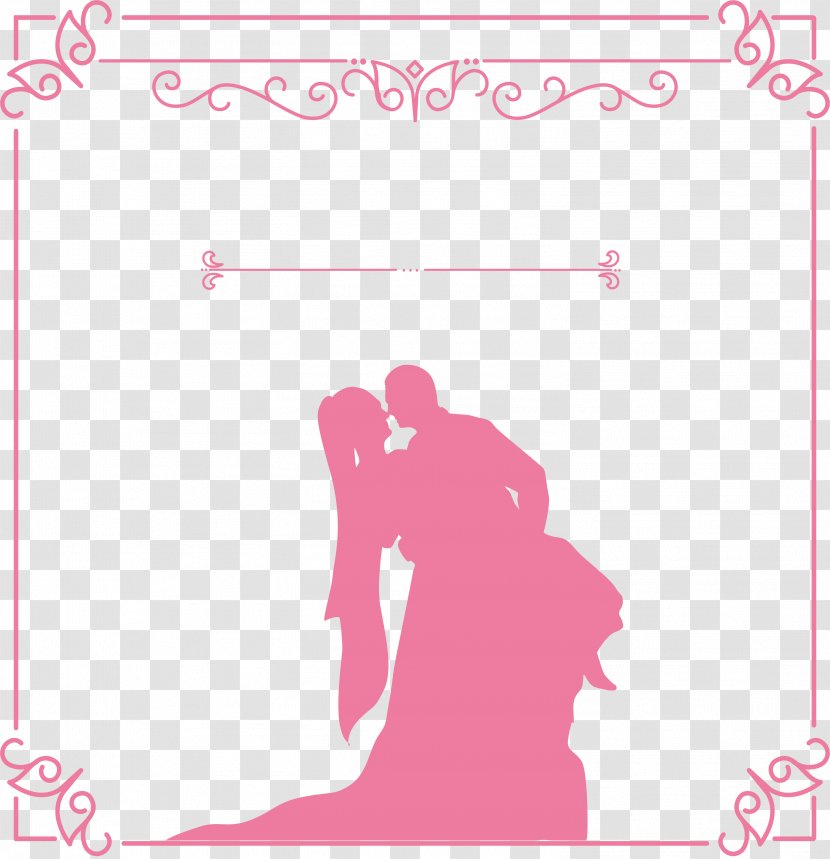 Wedding Cake Topper Pattern - Frame - Romantic Kiss Transparent PNG