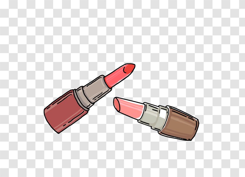 Cosmetics Lipstick Make-up Cartoon - Two Vector Transparent PNG