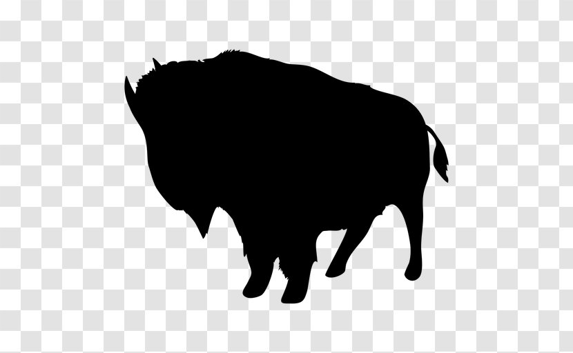 Clip Art Water Buffalo Silhouette American Bison - Farm Animal Silhouettes Transparent Background Transparent PNG