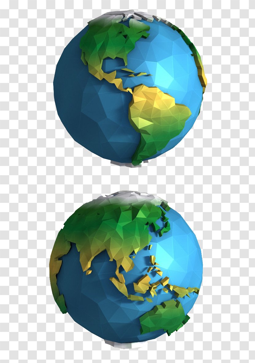 Earth Polygon 3D Computer Graphics Geometry Low Poly - 3d Model Of Transparent PNG