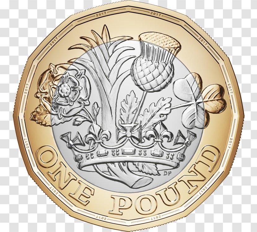 Royal Mint One Pound Coin Sterling Counterfeit - Obverse And Reverse Transparent PNG