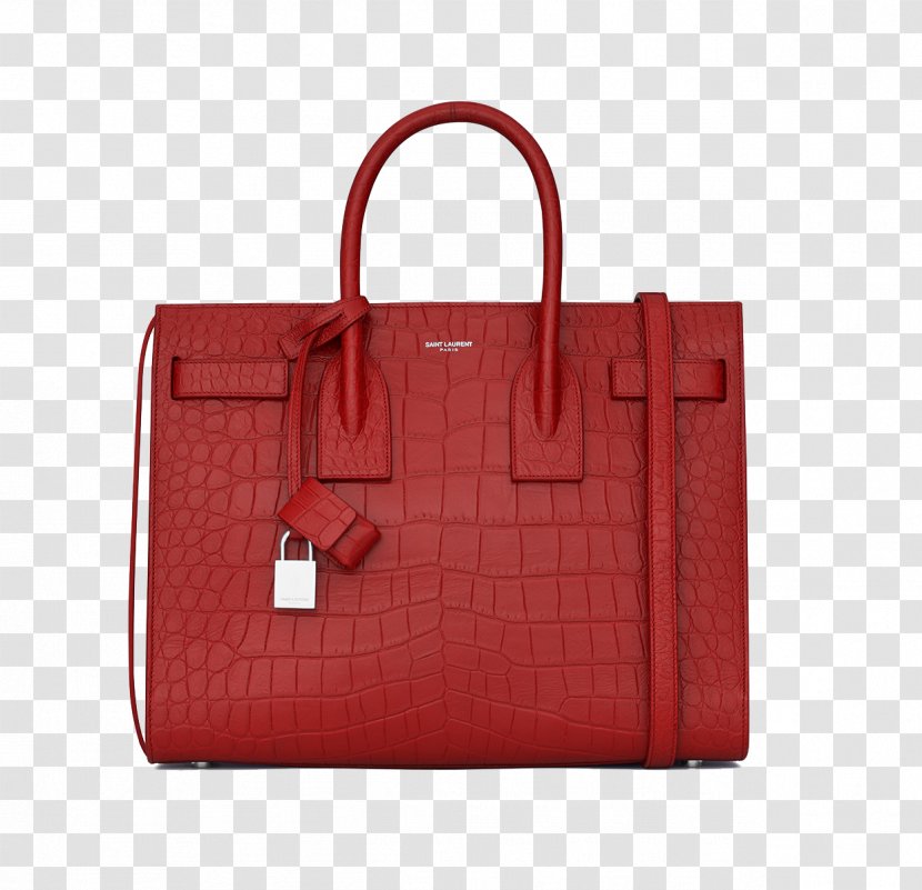 Tote Bag Handbag Yves Saint Laurent Leather - SaintLaurent Red With Lock Transparent PNG