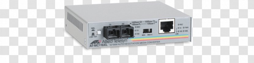 Allied Telesis AT MC116XL Fiber Media Converter Optical Computer Network - Wireless Transparent PNG