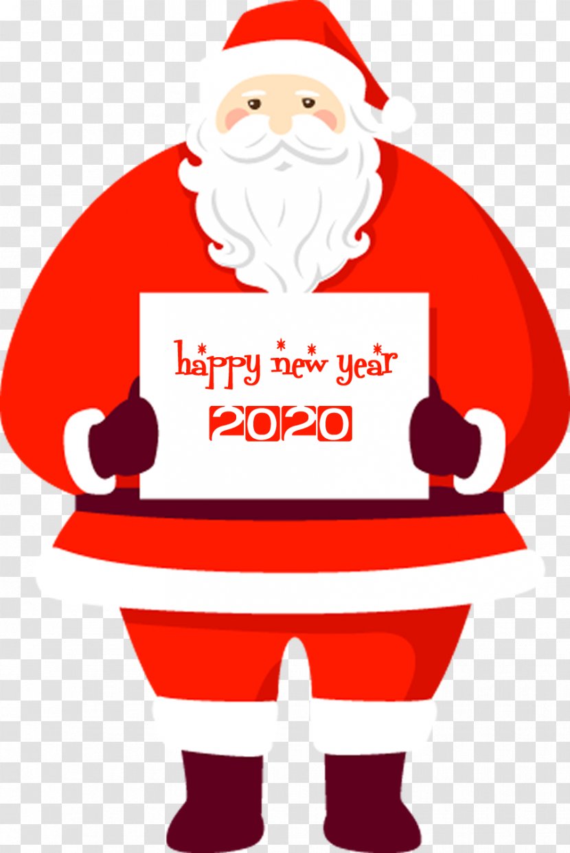 Happy New Year 2020 Santa - Christmas Eve Transparent PNG